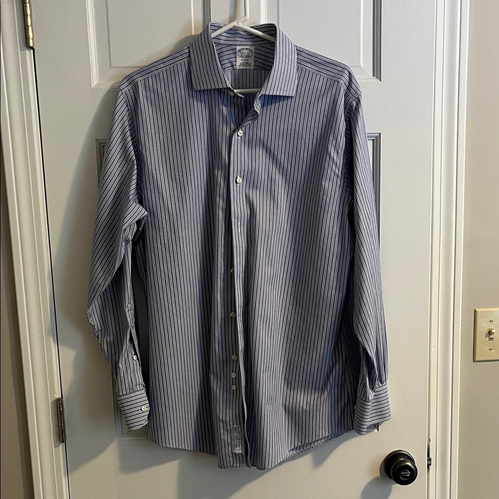 Brooks Brothers Navy Pinstripe Dress Shirt